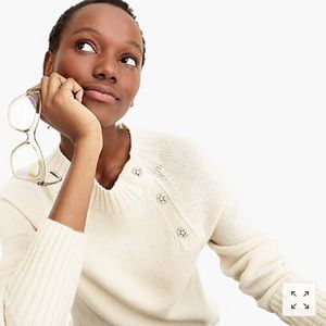 J.Crew Crewneck sweater with jeweled buttons
